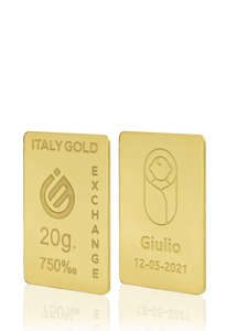 Lingotto Oro regalo per nascita 18 Kt da 20 gr. - Idea Regalo Eventi Celebrativi - IGE: Italy Gold Exchange